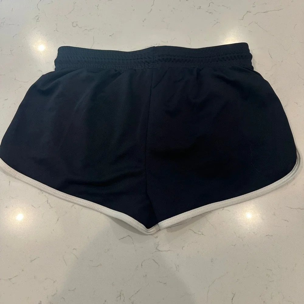 Athletic Works Womens Black Grey Running Shorts Size S 4-6 Drawstring Pockets